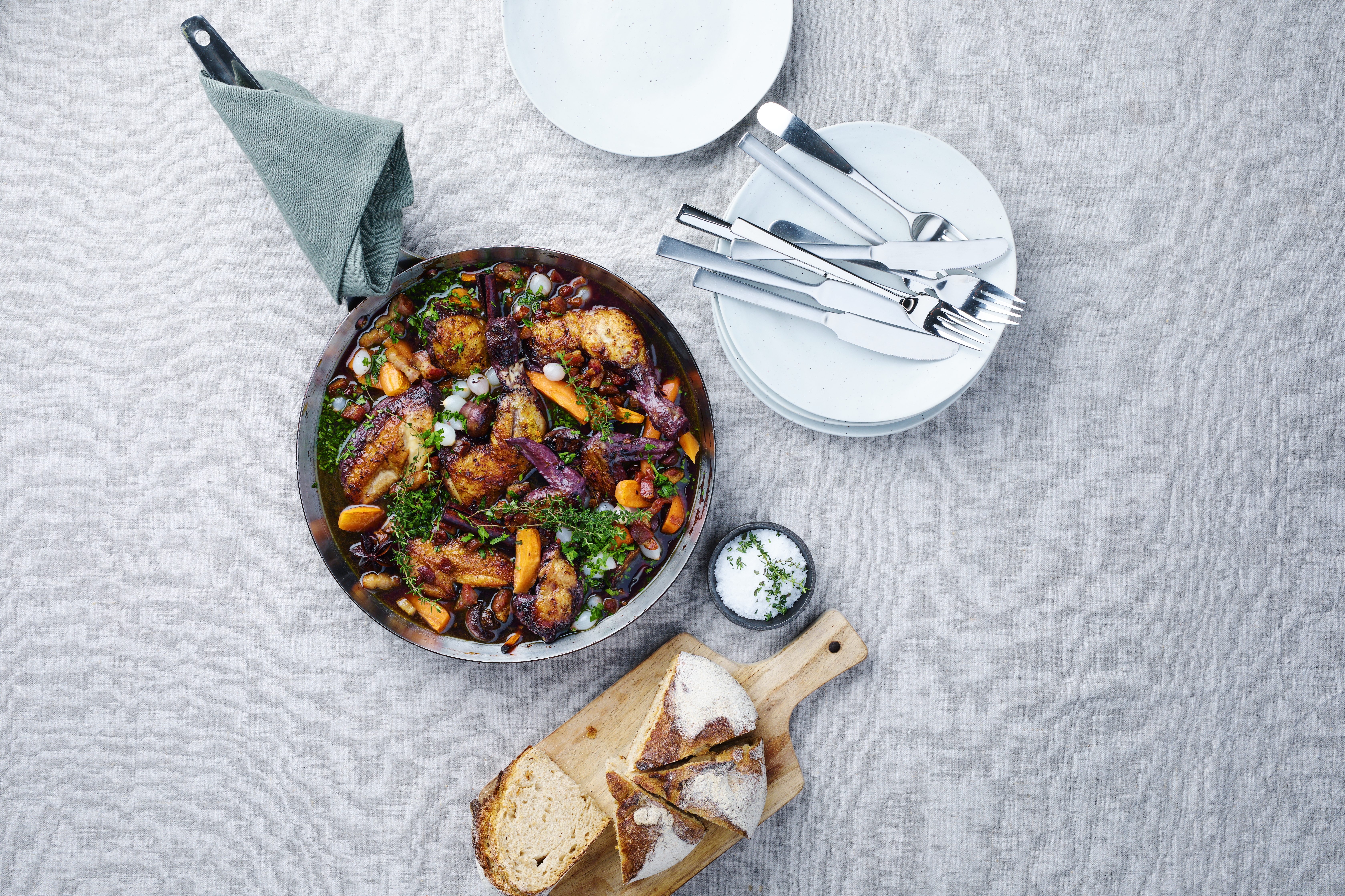 Hel kylling Coq au Vine